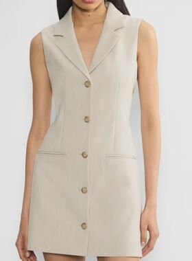 Babaton Aritzia Mastermind Blazer Dress Beige Tailored Old Money - Quiet Luxuy 6
